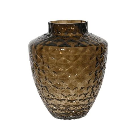 VASO VETRO TRAMA NIDO D'APE BROWN H.30